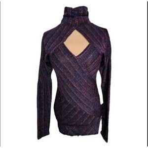 VENUS Metallic Mock Neck Cutout‎ Long Sleeve Bodycon Top Women's Small NWT